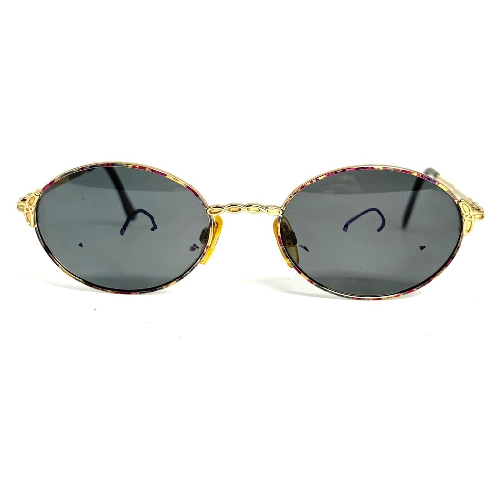 Yves Saint Laurent Vintage Oval Sunglasses Gold Red Tortoise 4079 Y289 Italy